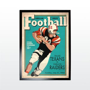 Vintage Werbeplakat: American Football. 1950s Retro Style Kunstdruck (UNGERAHMT)
