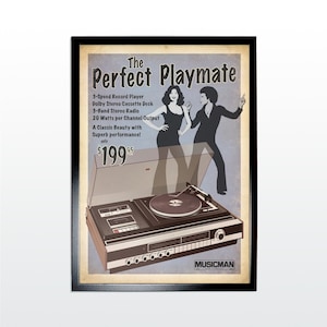 Vintage Werbeplakat: Hi-Fi. 1970s Retro Style Kunstdruck (UNGERAHMT)