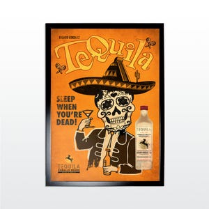 Vintage Werbeplakat: Tequila. Retro Style Kunstdruck (UNGERAHMT)