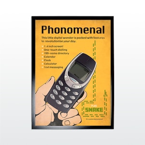 Vintage Werbeplakat: Mobile/Handy. 1980s Retro Style Kunstdruck (UNGERAHMT)