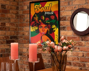 SOUL POWER: Retro Style A2 Soul Music Poster. Finest Quality