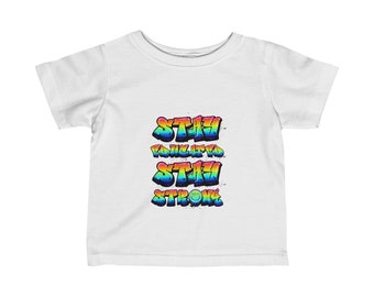 Stay Educated T-shirt en jersey fin Stay Strong pour bébé