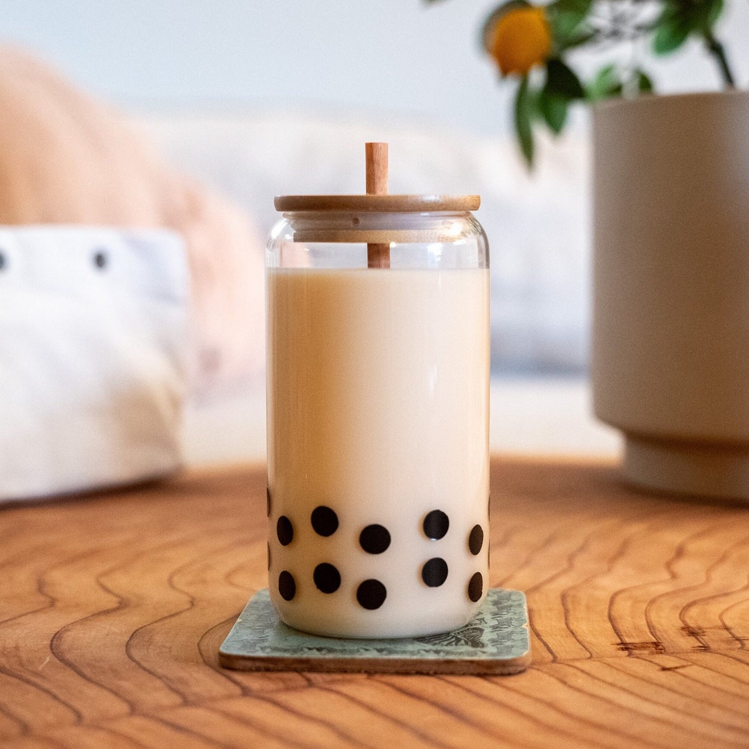 Boba Candle 13.5 Oz Multiple Scents With Wood Wick Etsy