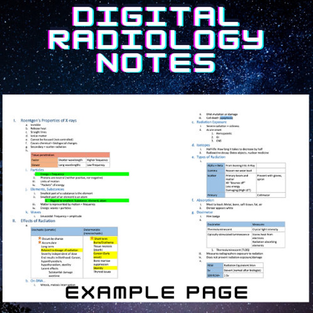 Radiology Notes for Veterinary Technicians - Etsy