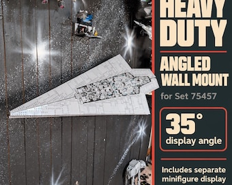 2026 Super Star Destroyer ANGLED Wall Mount Compatible with LEGO® Star Wars™ Set 75457 Super Heavy Duty