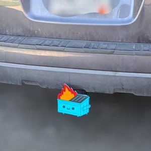 Dumpster Fire Hitch Cover: Smiling Face, 2" Receiver