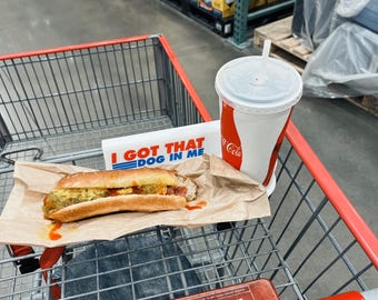 Costco Hotdog/Snack & Drink Tray with Card Holder | "I Got That Dog In Me"