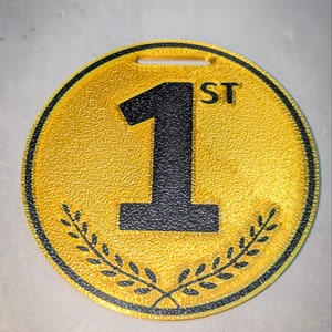 1st Place Gold Medal with Lanyard Slot | 3.25&quot; Diameter | Quantity Discounts