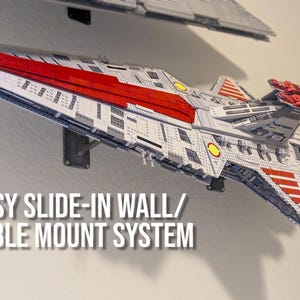 UCS Venator-Class Star Wars Wall/Table Mount - Fits Kit 75367 | 25 Degree Angle | Easy Slide In Mounting System