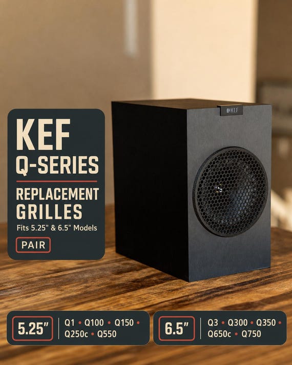 KEF Q Series Replacement Speaker Grilles Pair | Q1 Q3 Q100 Q150