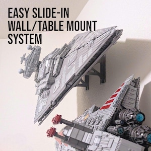 Imperial Star Destroyer Star Wars Wall/Table Mount - Fits Kit 75252 | 25 Degree Angle | Easy Slide In Mounting System