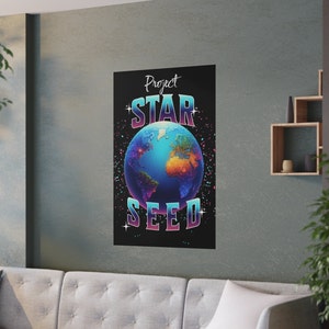 Project Starseed, Lichtarbeiter Poster, metaphysisches Löwen Poster, Sternensaat Poster, Bewusstseinskunst, Satin Posters (210gsm)