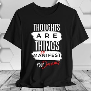 Camiseta de Manifestación Metafísica, Camiseta de la Ley de Atracción, Camiseta del Despertar Espiritual, Regalo del Trabajador de la Luz, Camiseta &quot;Manifiesta tus Sueños&quot;, Positiva
