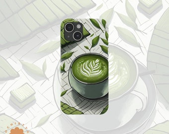 Matcha Tea Lover's Dream - Strapazierfähige Handyhülle mit Grünem Tee-Muster, perfektes Accessoire für Ihr Smartphone, tolle Geschenkidee, dünne Handyhülle