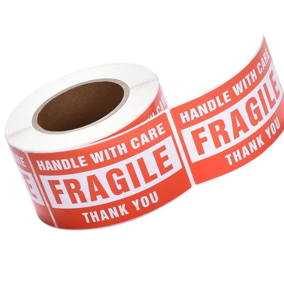 3x2 Inch Fragile Labels Roll 500 Pack