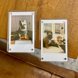 ACRYLIC PHOTO MAGNET | Clear Personalized Picture Magnet for Fridge or Office | Refrigerator Magnet Instant Camera