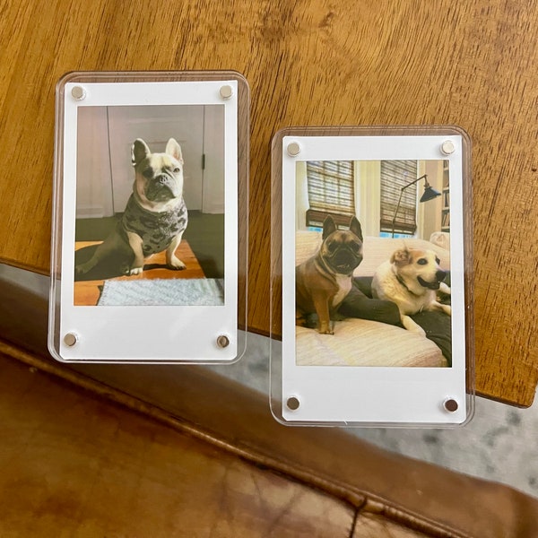 ACRYLIC PHOTO MAGNET | Clear Personalized Picture Magnet for Fridge or Office | Refrigerator Magnet Instant Camera