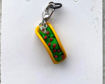Tiny taco polymer clay charm