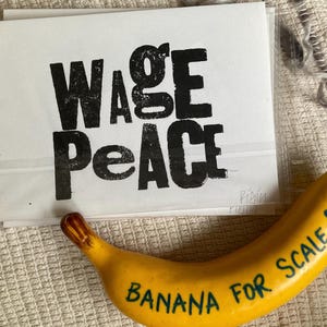 Wage Peace Original Letterpress Print | Vintage Woodblock Print | Handprinted Home Decor | Linocut Art | Typography Print