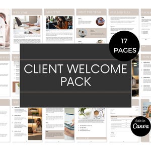 Client Welcome Pack, Client Onboarding, Welcome Guide, Virtual Assistant, Coaching, Interior Design, Starter Kit, Canva Templates