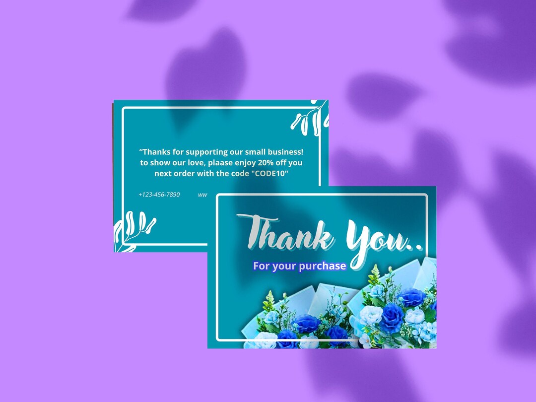 Floral Thank You Card Template Thank You Card Printable Thank You Floral Thank You Card Template Thank You Card Printable Thank You