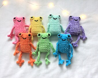 Leggy Froggy Crochet Plush - Various Colors, Easter Frog Amigurumi, Leggy Frog Stuffed Animal Toy