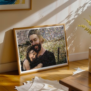 Regalo significativo per il papà: mosaico fotografico personalizzato / stampa o tela personalizzata per la festa del papà / ricordo unico per il papà con foto / tributo artistico al papà