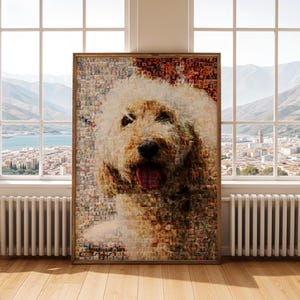Mosaico fotografico commemorativo Goldendoodle - Regalo commemorativo personalizzato per animali domestici e omaggio a un cucciolo / Regali Golden Doodle, arte commemorativa Labradoodle