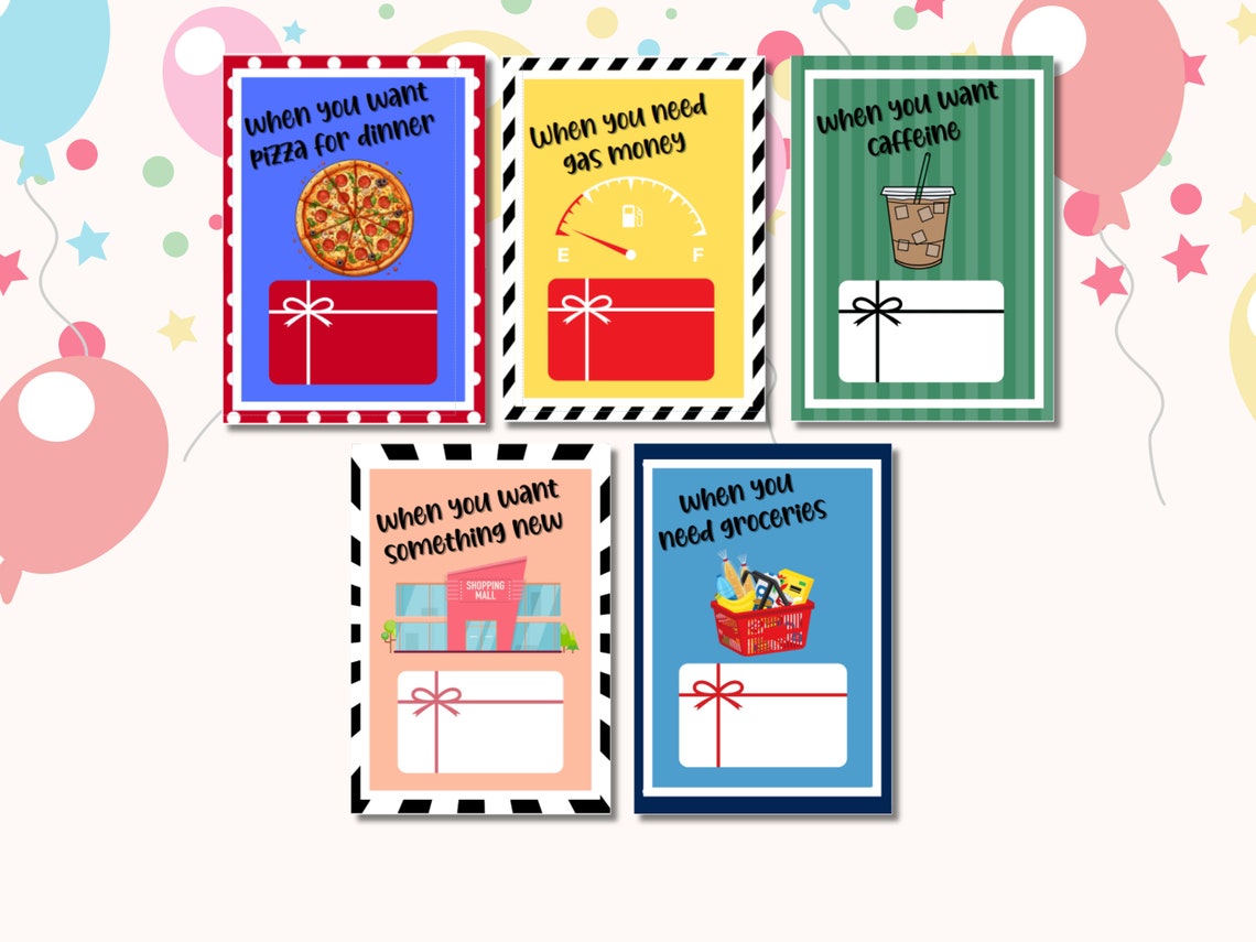Printable Birthday Gift Card Book, Gift Card Book, Birthday Gift ...