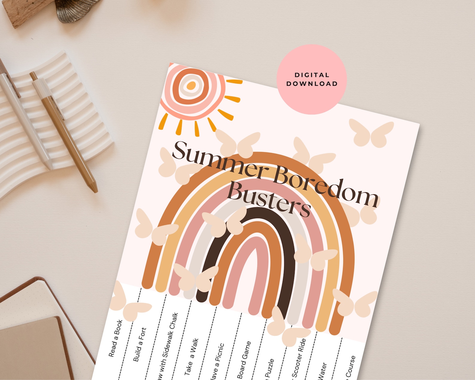 Printable Summer Boredom Buster Tear-off Sheet, Boredom Busters ...