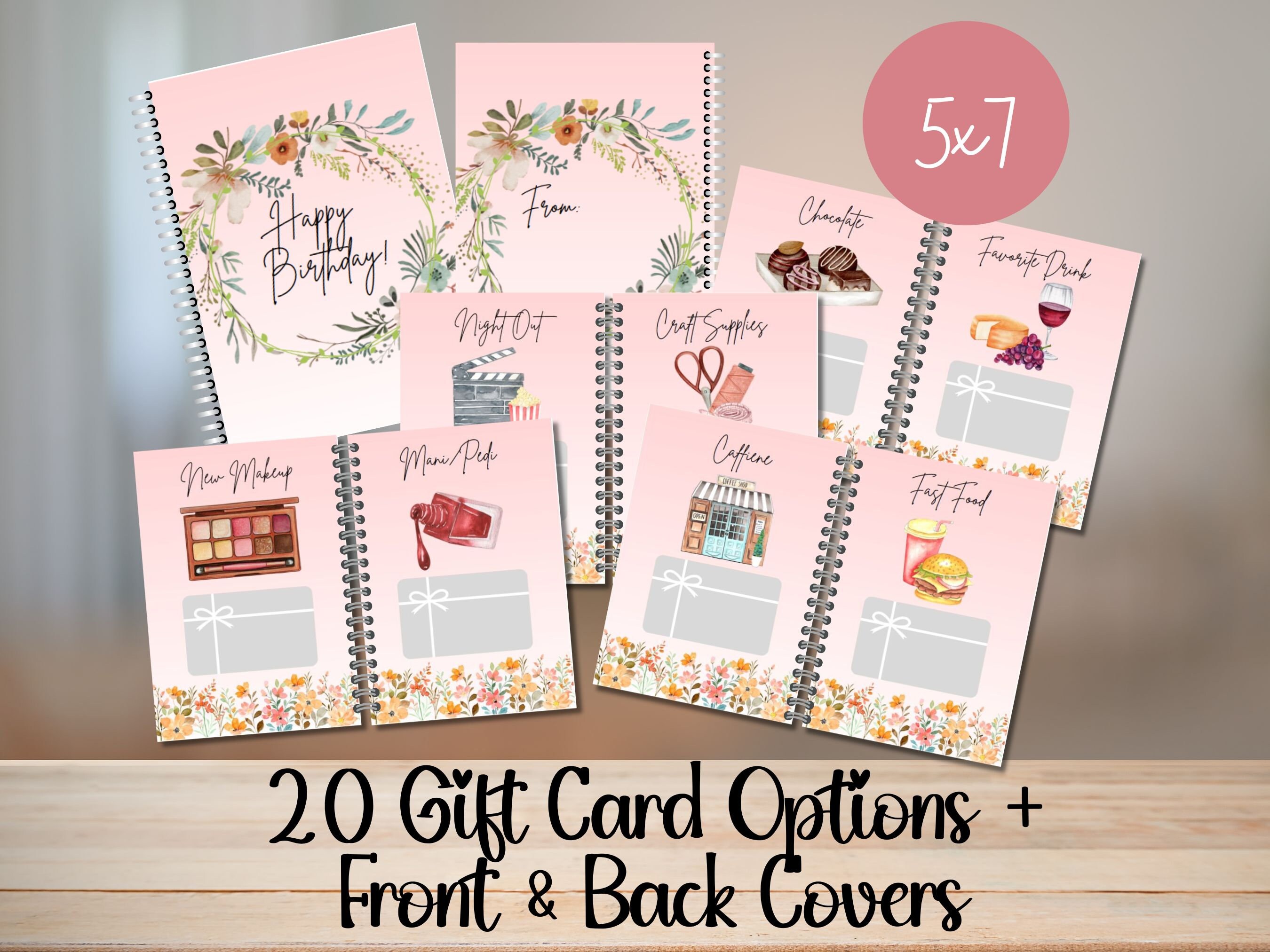 Printable Birthday Gift Card Book, Gift Card Book, Birthday Gift ...