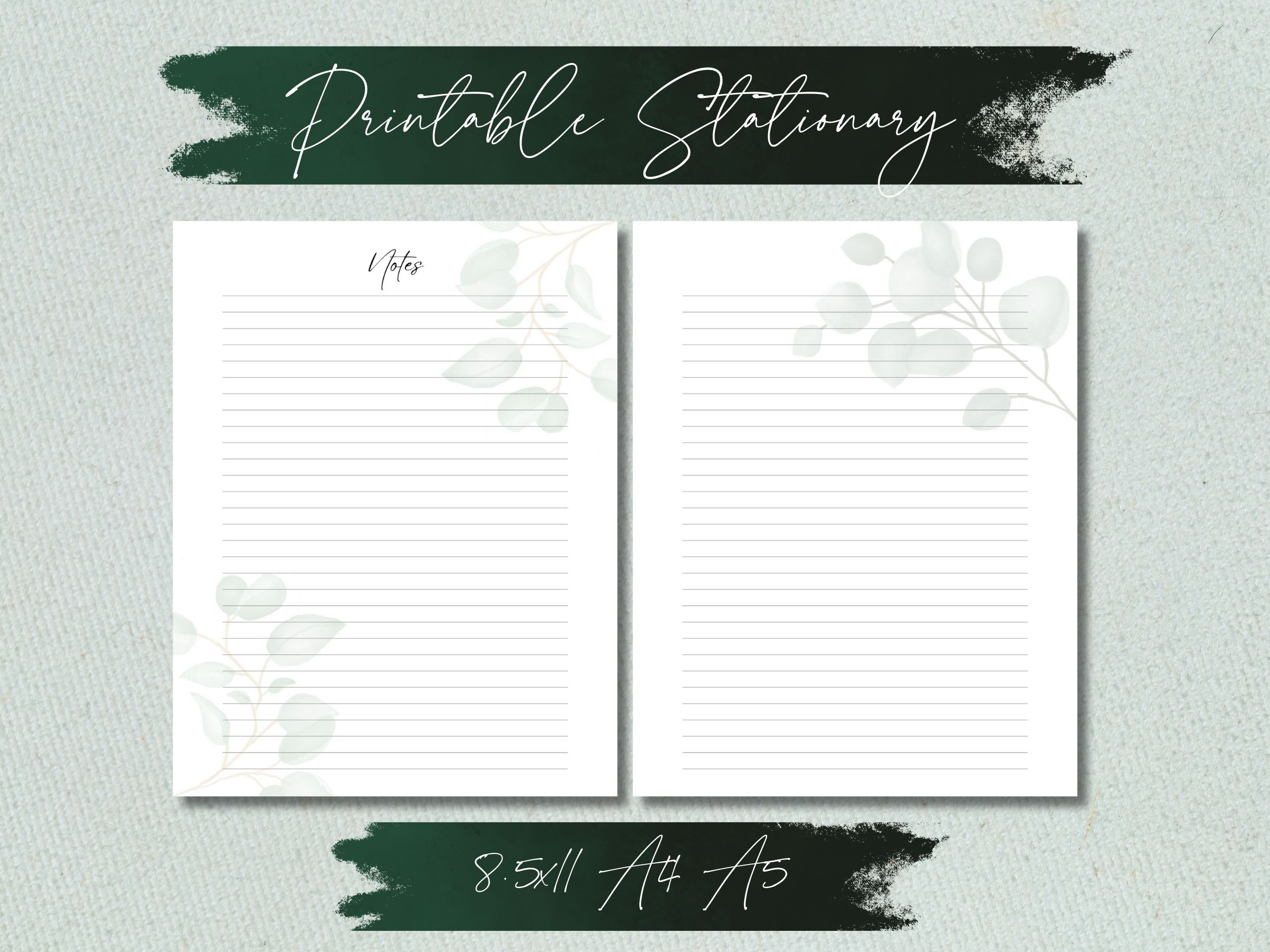 Printable Stationary, Printable Notes, Printable Lined Paper, Digital ...