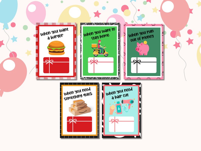 Printable Birthday Gift Card Book, Gift Card Book, Birthday Gift ...