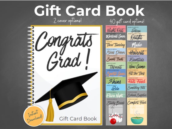 grad cards cheap Printable Graduation Gift Card Book, Survival Gift Card Book, Graduation Gift, Gift Card Holder, Grad Gift giving effortless Congratulations on Your Graduation Card