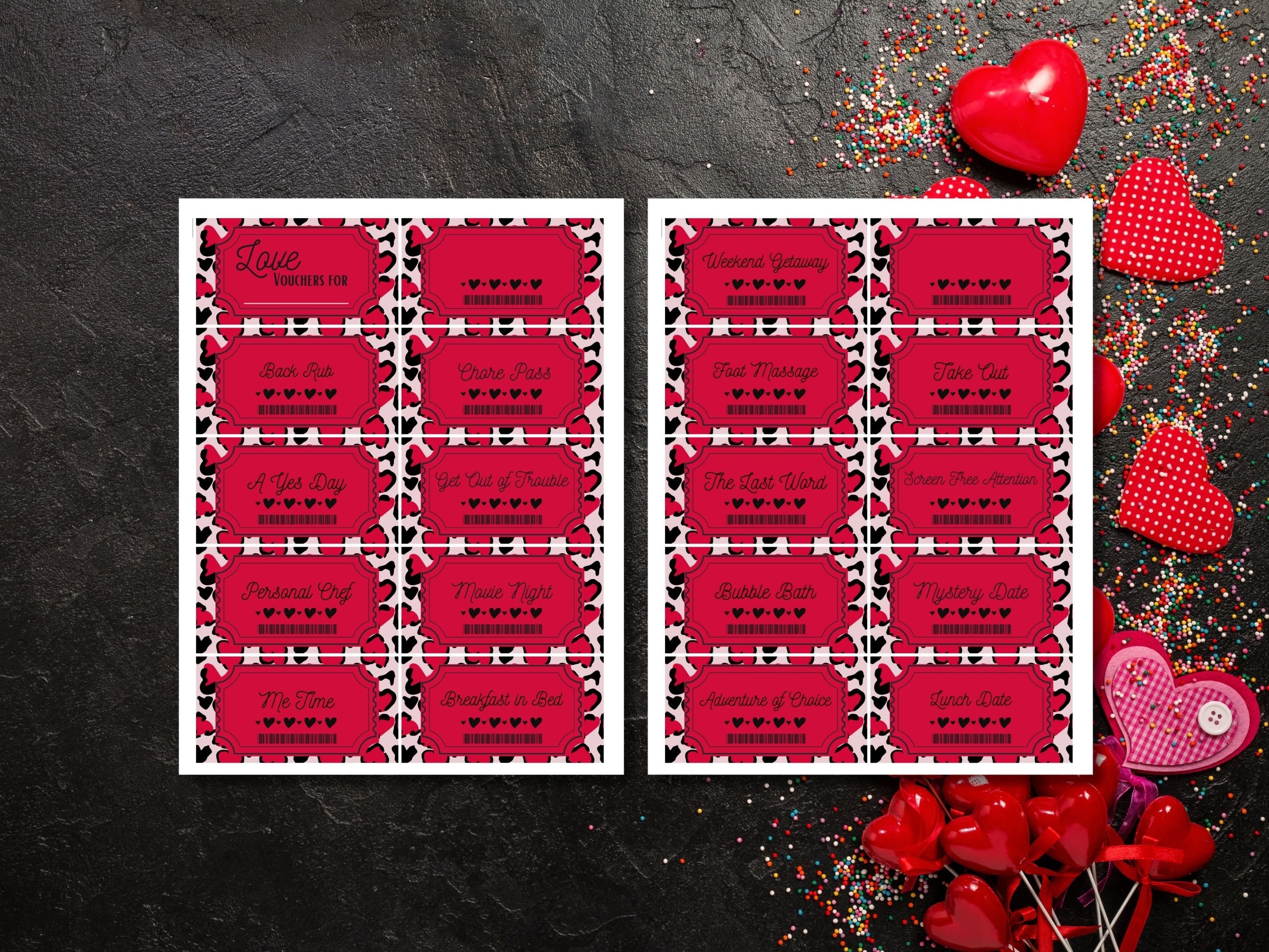 Printable Valentines Day Love Vouchers Coupon Book Wife Husband Gift ...