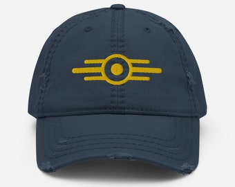 Casquette Fallout Vault tec en tissu usé ; Idée cadeau chapeau Fallout Gamer ; Chapeau d'habitant de l'abri ; Chapeau Fallout brodé