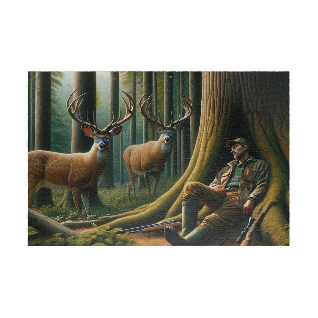 Puzzle Jigsaw Hunter Deer Puzzle Funny Adults Puzzle Challenging Unique