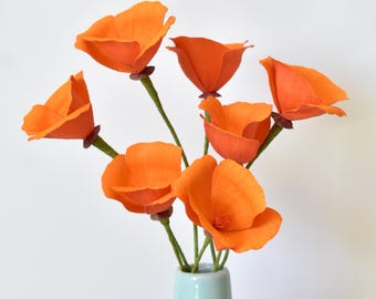 California Poppies / Crepe Paper Flowers