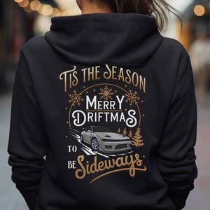 JDM Hoodie for Christmas, Christmas Hoodie, Christmas car hoodie, JDM hoodie, drift hoodie, JDM present for car guy, back print, unisex