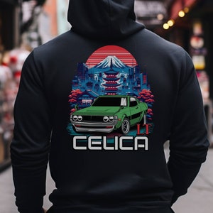 Toyota Celica hoodie, good gift for Celica lover, jdm hoodie, LT Celica hoodie, 1970's Celica jumper, A20, A30 Celica, back design, unisex