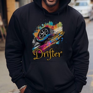Drift style hoodie, JDM drift hoodie, car culture hoodie, drifter hoodie, unique hoodie for drifter, gift for car guy, front design, unisex