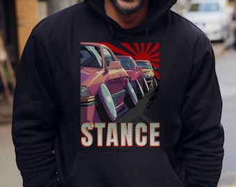 Sudadera Stance JDM, diseño Drift Line, arte de coches japoneses