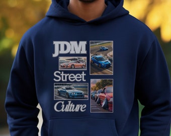 Sudadera con capucha de la cultura automovilística JDM, diseño frontal de Supra, WRX y GTR