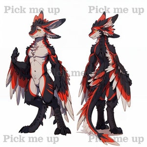 Mityczny Adopcyjny 082 Edycja Avali - Fursona, Furry Adopt Reference Sheet