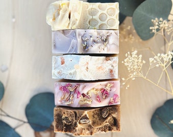 Artisan Vegan Soap 5-Pack with Sisal Soap Saver Bag