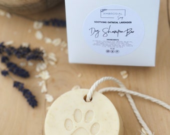Dog Shampoo Bar / Soothing Oatmeal Lavender / Vegan Soap