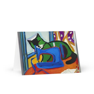 Gatos Costurando #15 Cartão de felicitações, cartão de aniversário para entusiastas de costura, cartão de agradecimento a professores, cartão de agradecimento para amigos que amam gatos