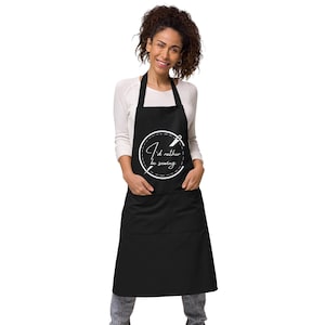 100% Organic Cotton Apron with &#39;I&#39;d Rather be Sewing&#39; - Sewing Enthusiast Gift, Housewarming Gift