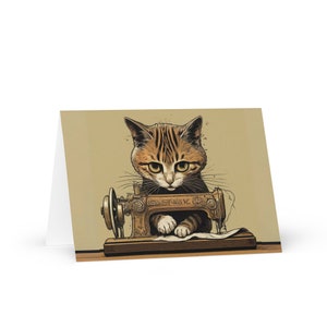 Comic Katzen #02 Grußkarte, Geburtstagskarte für Nähbegeisterte, Geschenk für Lehrer, humorvolle Einweihungskarte