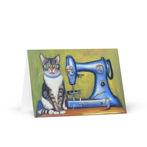 Gatti cuciti #06 Biglietto d'auguri, biglietto d'auguri per appassionato di cucito, biglietto di apprezzamento per insegnante, biglietto di ringraziamento per un amico amante dei gatti